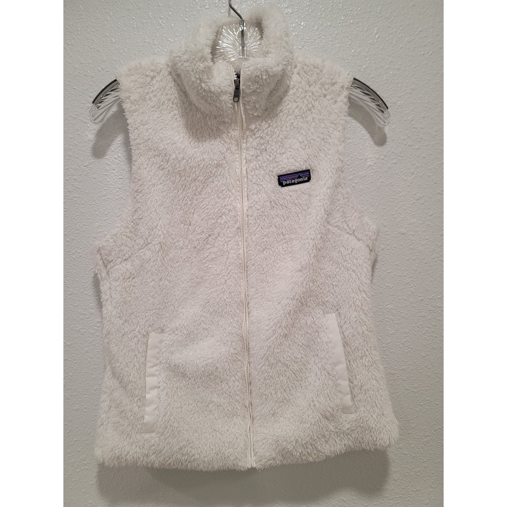Patagonia Winter White faux fur Vest size small zip up excellent